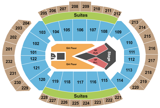 seating chart for T-Mobile Center - Carrie Underwood 2 - eventticketscenter.com