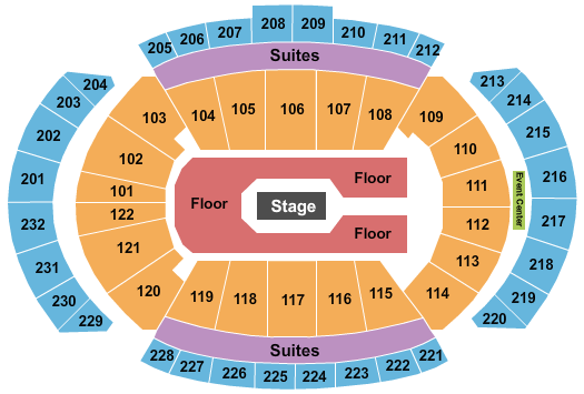 T-Mobile Center Center State GA Floor 2 Seating Chart