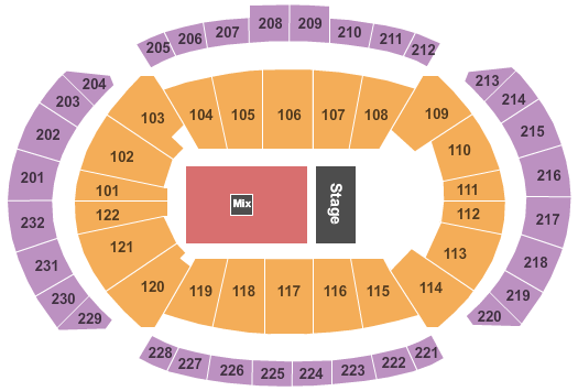 T-Mobile Center Endstage - No Floor Seating Chart