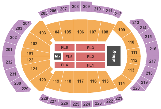 T-Mobile Center End Stage Seating Chart