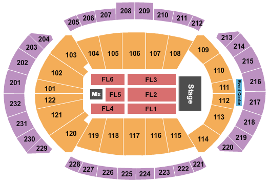 T-Mobile Center End Stage Seating Chart