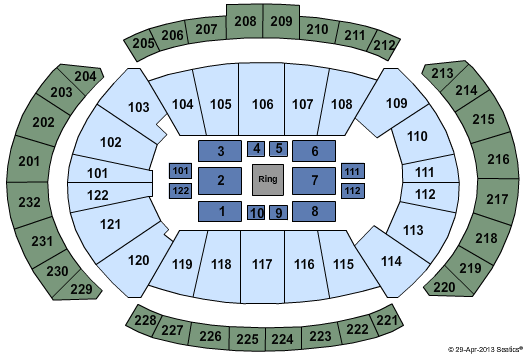 T-Mobile Center MMA Seating Chart