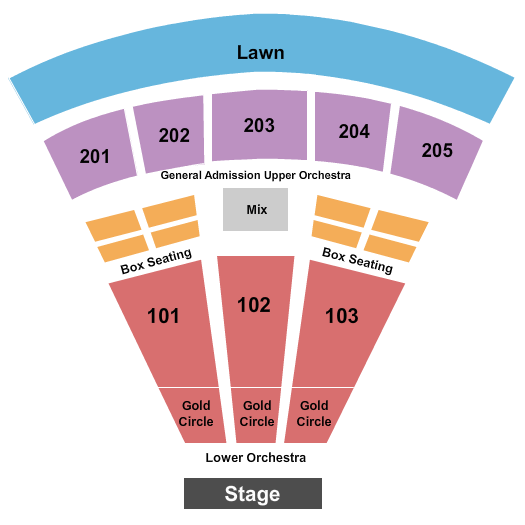 Ting Pavilion Endstage GA Up Orch Gold Circle Seating Chart