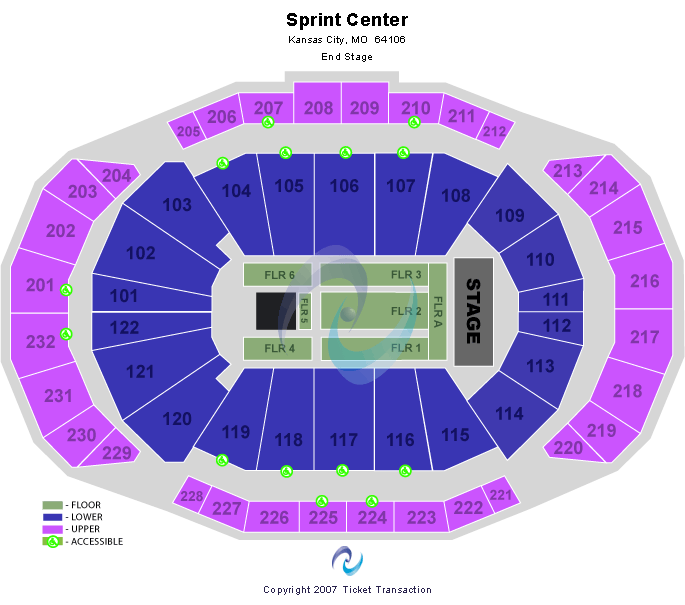 T-Mobile Center End Stage 6 Floor Sections Seating Chart