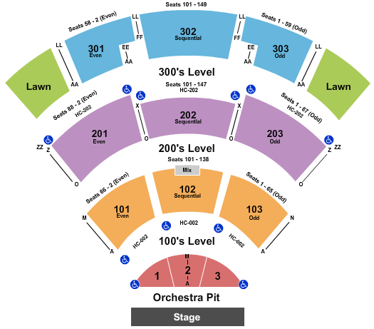 St. Augustine Amphitheatre End Stage 2 Seating Chart