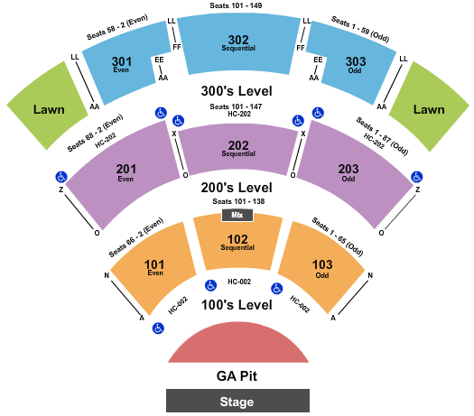 St. Augustine Amphitheatre Seating Chart & Maps - St Augustine