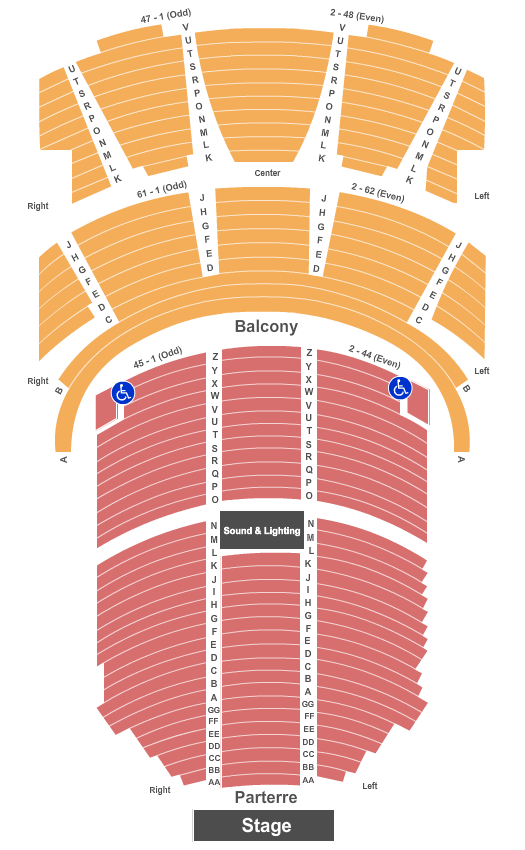 St. Denis Theatre - Hall 1 End Stage Seating Chart