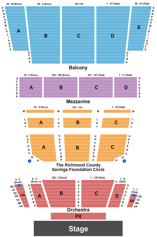 St. George Theatre Endstage 4 Seating Chart