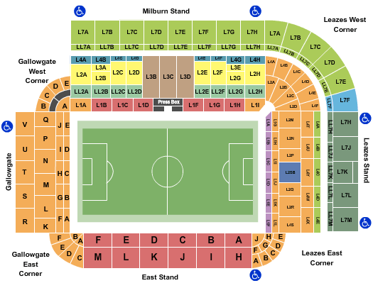 St James' Park Soccer Seating Chart