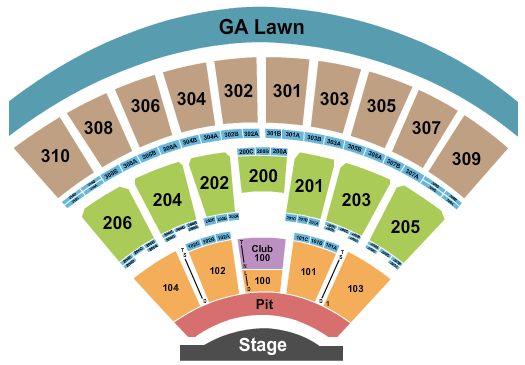 Empower Federal Credit Union Amphitheater at Lakeview Endstage GA Pit - Row D Seating Chart