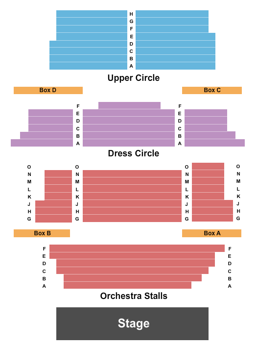 St. Martin's Theatre Seating Map