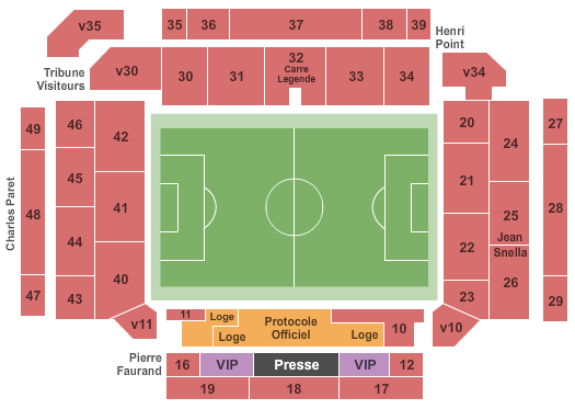 Stade Geoffroy-Guichard Soccer Seating Chart