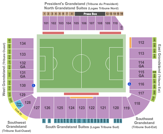 Stade Saputo Soccer Seating Chart