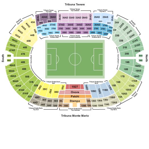 Stadio Olimpico - Rome Soccer Seating Chart