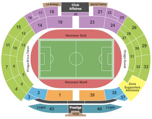 Stadium Municipal - Toulouse Soccer Seating Chart