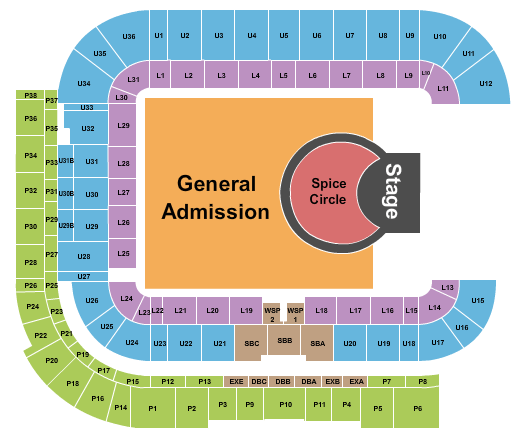 Stadium of Light Pink Seating Chart