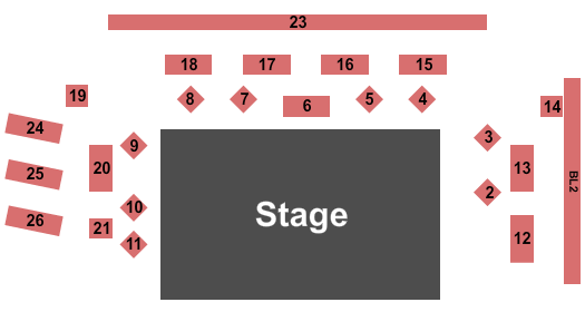 Stage 2  at The Wichita Theatre Seating Map