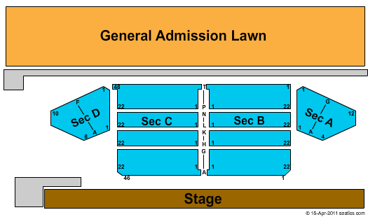 Stage AE Outdoor Reserved - GA Lawn Seating Chart