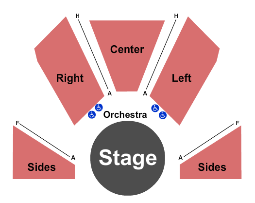 Stage Two at Harris Center for the Arts End Stage Seating Chart