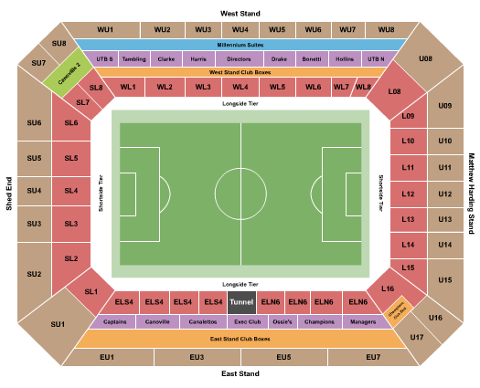 Stamford Bridge Soccer - Static Seating Chart