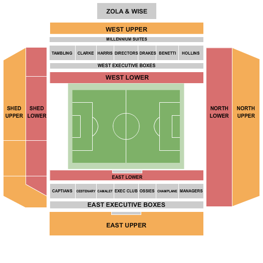 Stamford Bridge Soccer Categories Seating Chart