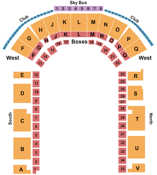 Stampede Arena - Greeley End Stage Seating Chart