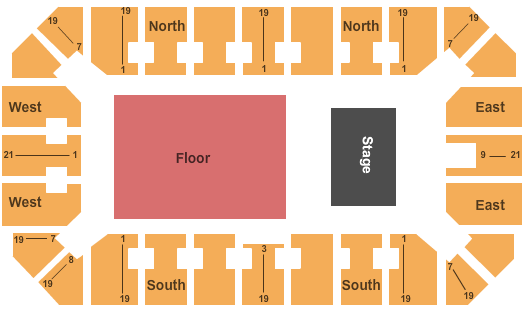 Stampede Corral End Stage Seating Chart