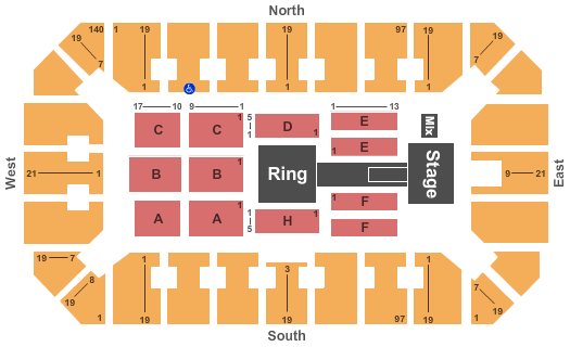 Stampede Corral WWE Seating Chart