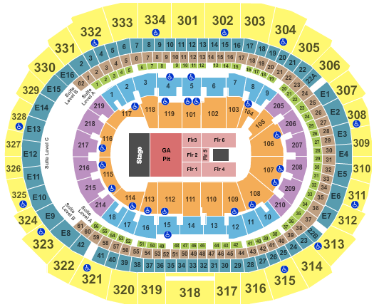 Crypto.com Arena Endstage GA Pit Seating Chart
