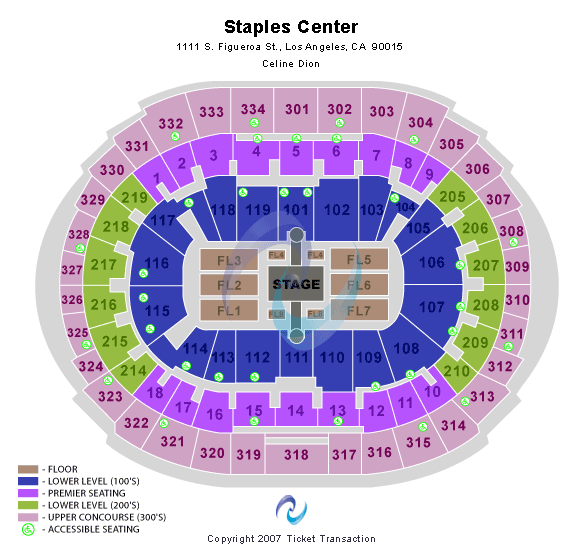Crypto.com Arena Celine Dion Seating Chart