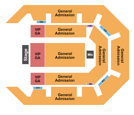 Star Of The Desert Arena at Primm Valley Resorts Endstage VIP/GA 2 Seating Chart