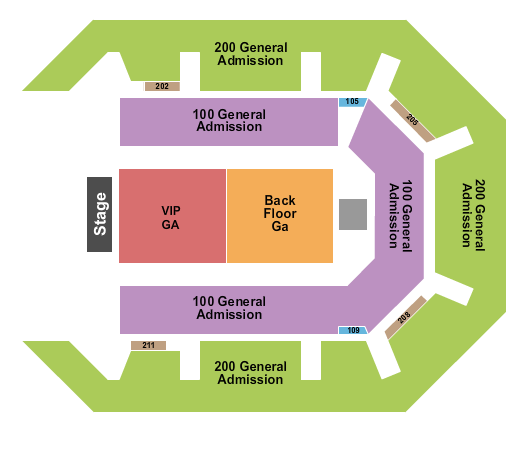 Star Of The Desert Arena Endstage VIP GA Seating Chart