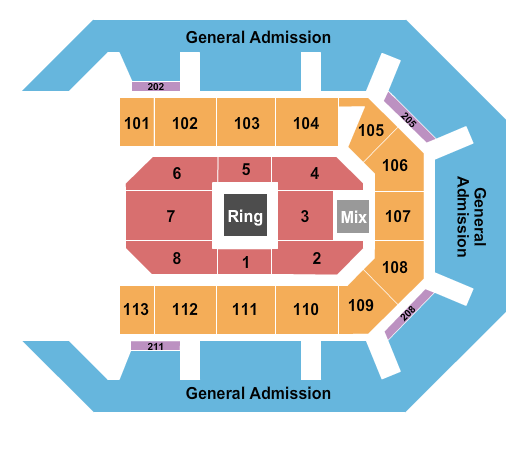 Star Of The Desert Arena MMA with GA Seating Chart