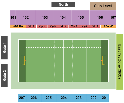 Starfire Sports Complex Rugby Seating Chart