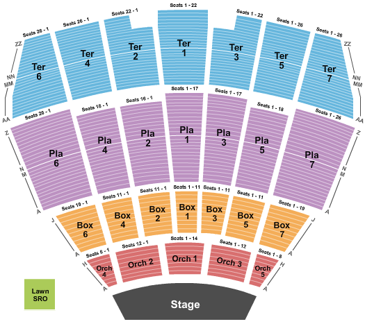 Starlight Theatre - Kansas City Endstage 2022 Seating Chart