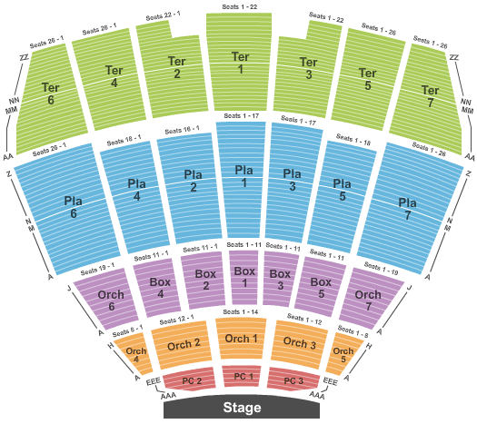 Starlight Theatre - Kansas City End Stage Seating Chart