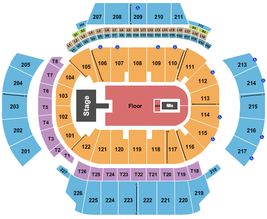 State Farm Arena - GA Endstage GA Floor w/ Catwalk Seating Chart