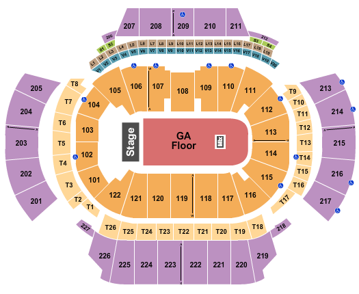 seating chart for State Farm Arena - GA - Endstage - Full GA Floor - eventticketscenter.com
