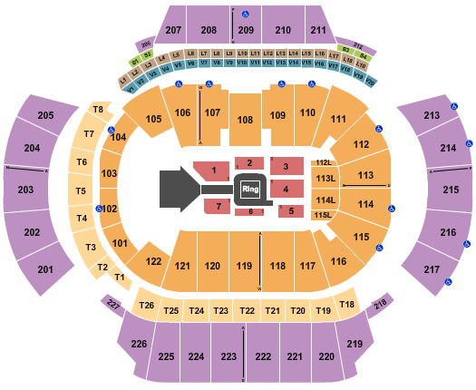 seating chart for State Farm Arena - GA - WWE - eventticketscenter.com