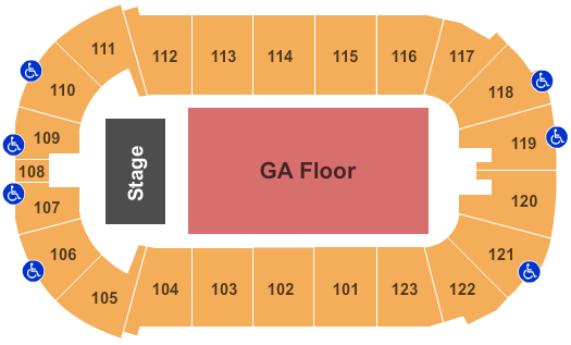 Payne Arena End Stage GA Seating Chart