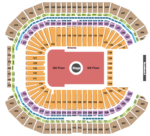Seating plan for State Farm Stadium