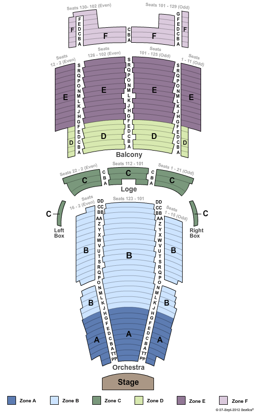 State Theatre - New Jersey Endstage Zone Seating Chart