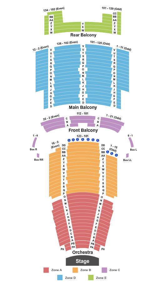 State Theatre - New Jersey Endstage 2 Int Zone Seating Chart