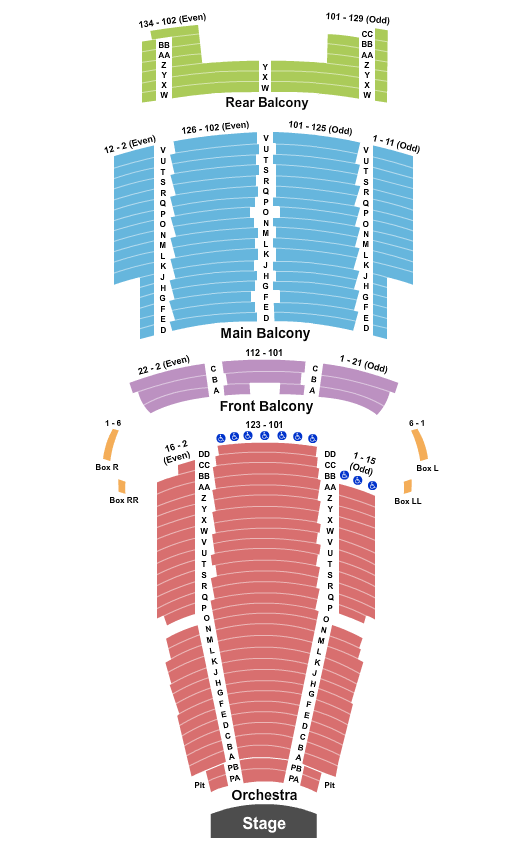 State Theatre - New Jersey Endstage 2 Seating Chart