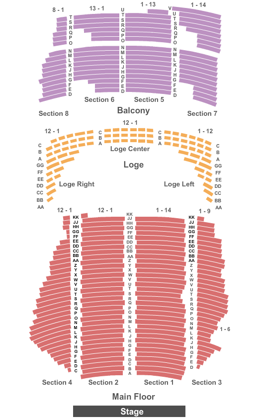 State Theatre - MN End Stage Seating Chart