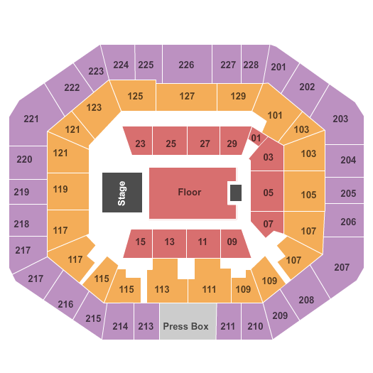 Stephen C. O'Connell Center End Stage GA Seating Chart