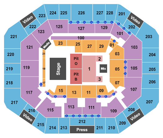 Exactech Arena at The Stephen C. O'Connell Center Endstage Pits Seating Chart