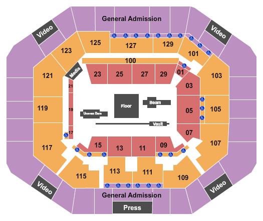 Stephen C. O'Connell Center Gymnastics Seating Chart