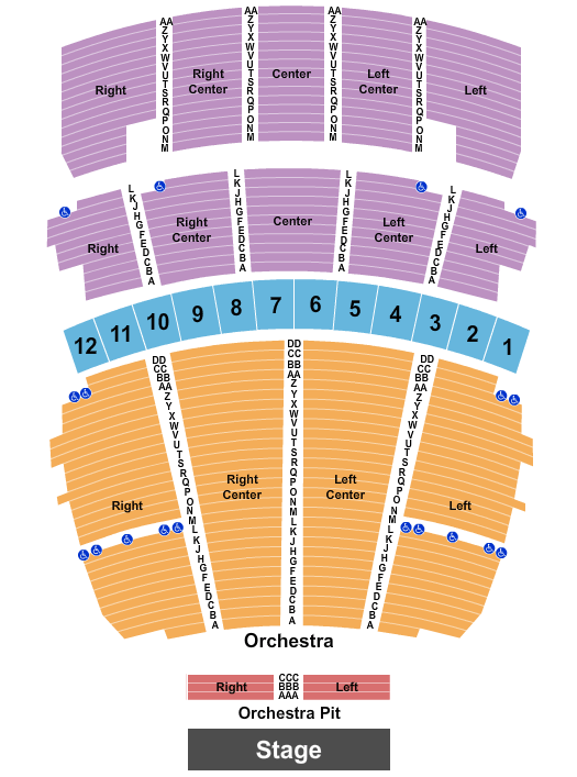 seating chart for Stifel Theatre - End Stage Pit - eventticketscenter.com
