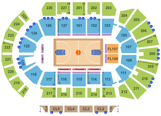 seating chart for Stockton Arena - Basketball - eventticketscenter.com